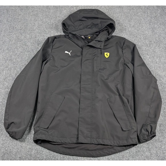 Scuderia Ferrari F1 Puma Rain Jacket Mens Small Black Outdoor Racing